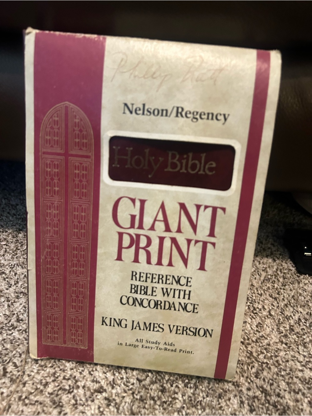 Giant Print Holy Bible - Burgundy/Cream